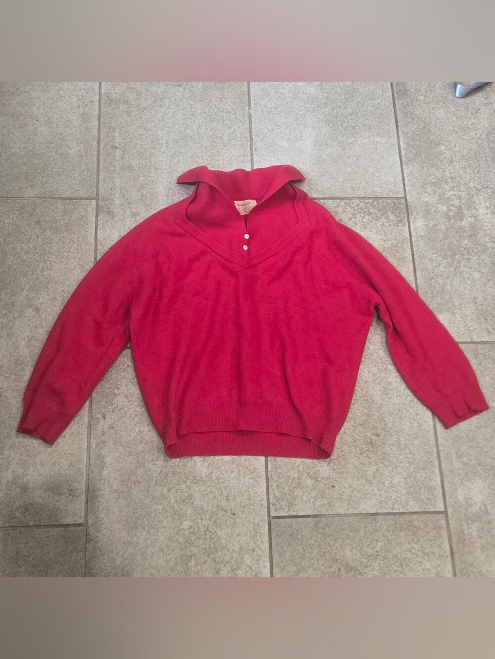 True Vintage Darlene Minklam Red Lambswool Mink Blend Sweater 50’s 60’s Preppy